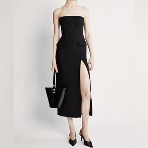 Bardot Nikki Strapless Midi Dress Women’s Black Sz 8